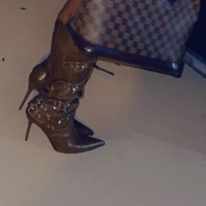 Brown Leather Knee Boots